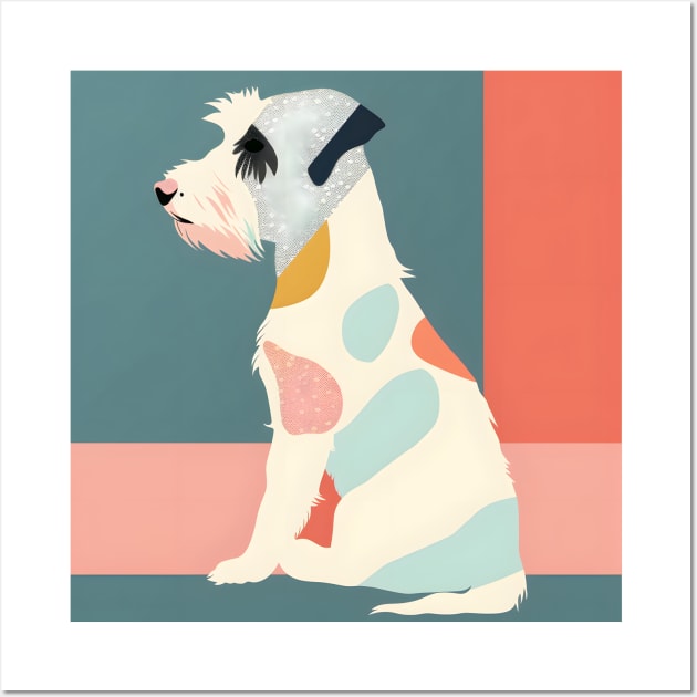 70s Sealyham Terrier Vibes: Pastel Pup Parade Wall Art by NatashaCuteShop
